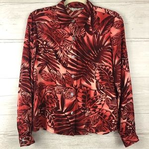 Tommy Bahama Red Silk Button Down Size Small
